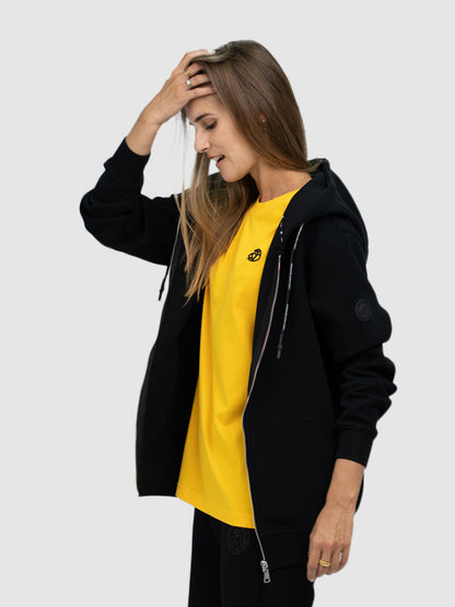 H07BK Black Zip Women Hoodie