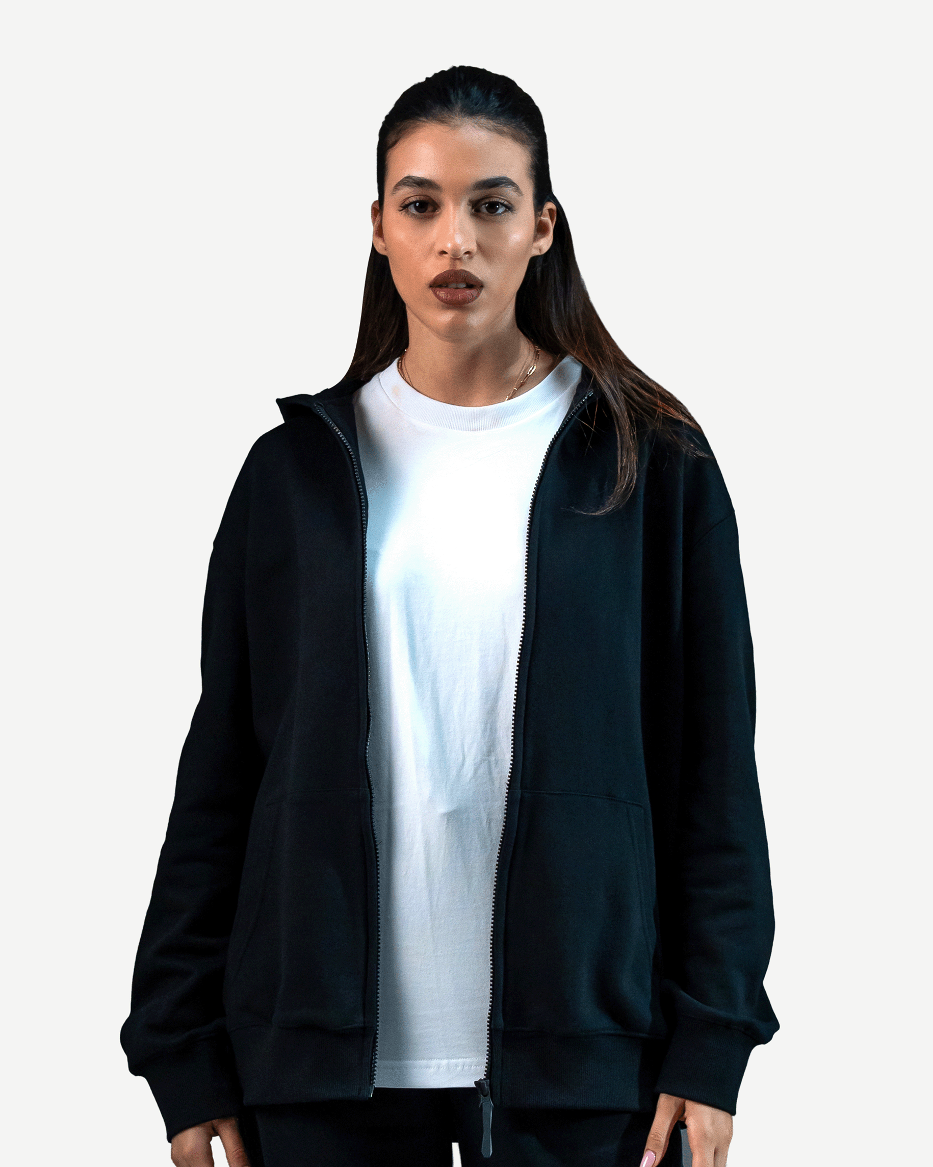 Embroidered Classic Full Zip Women Hoodie