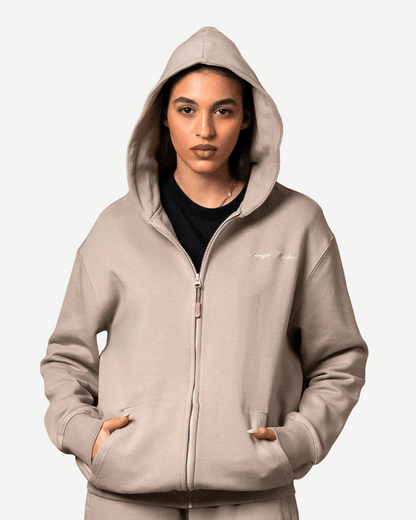 Embroidered Classic Full Zip Women Hoodie