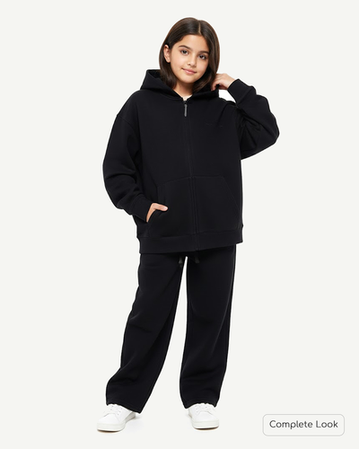 Embroidered Classic Full Zip Kids  Hoodie