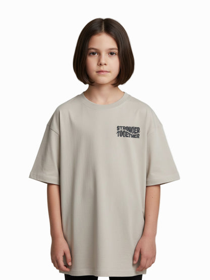 Kids Oversized Stronger Together Graphic Tshirt