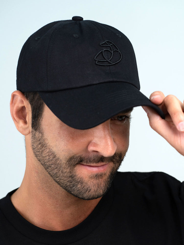 Black Unisex Batta Soft Cap Black Logo