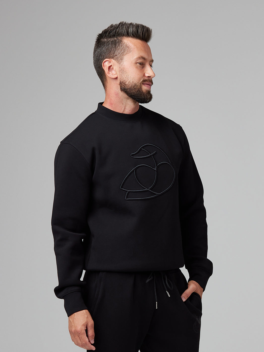 S07BKEB Black -Black Logo Embroidery Limited Edition Sweatshirt